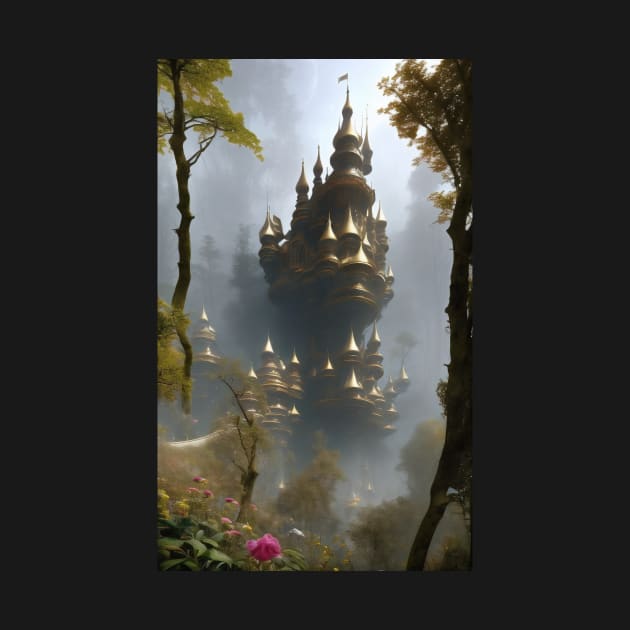 Parnassus Fantasy Forest Castle In The Foggy Woods by entwithanaxe