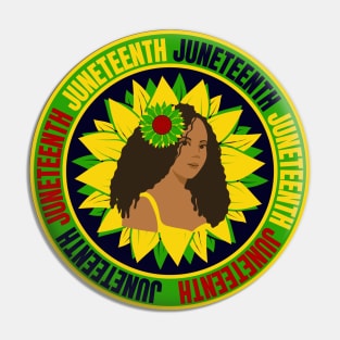 Sunflower Juneteenth Pin