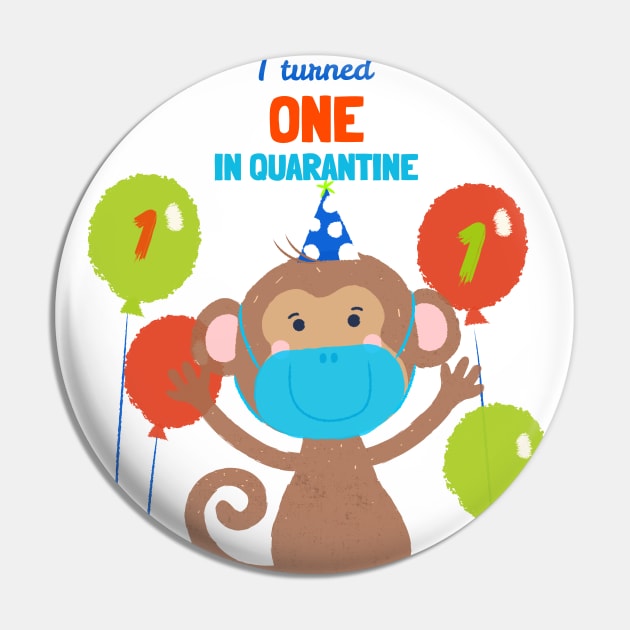 I turned One In Quarantine - First Birthday t-shirt Monkey. Pin by Ken Adams Store