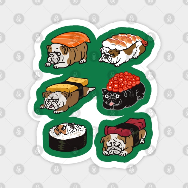 Sushi English Bulldog Magnet by huebucket