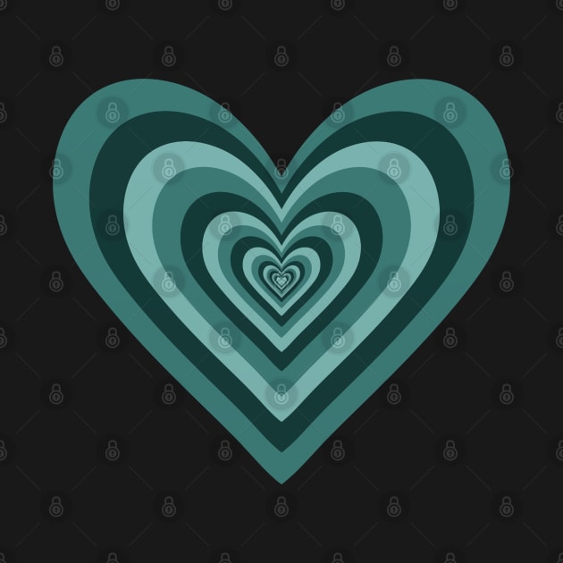 Teal Expanding Hearts by Velvet Earth