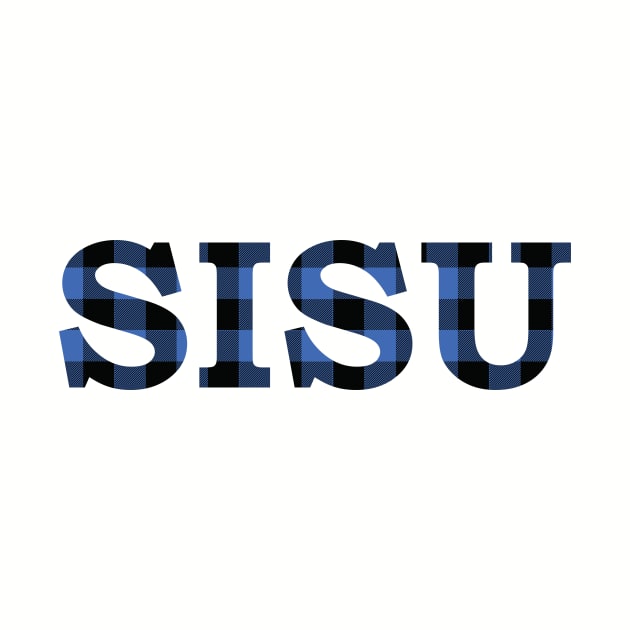 SISU Upper Peninsula Pride Blue Flannel by DoctorWatsonDesigns