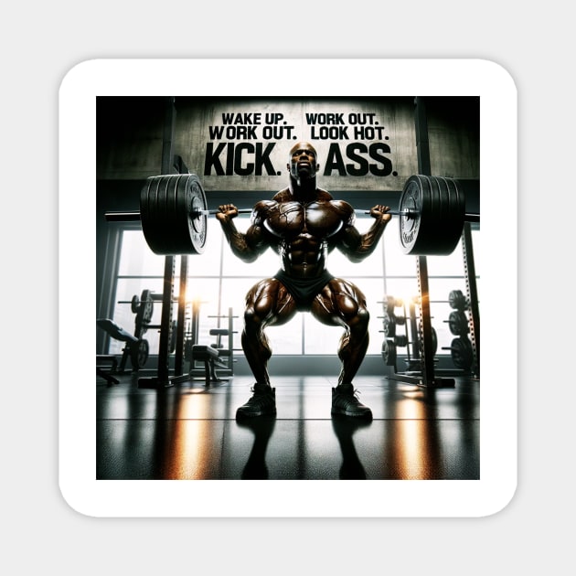 Wake up. Work out. Look hot. Kick ass Magnet by St01k@