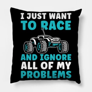 I Just want to Race RC Cars Funny RC Car Racing Pillow