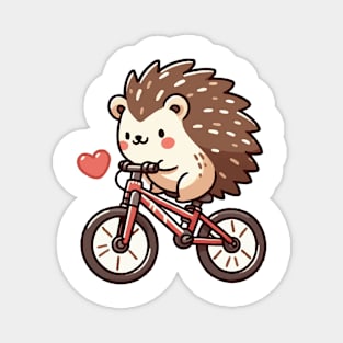 Cute hedgehog Biking Magnet