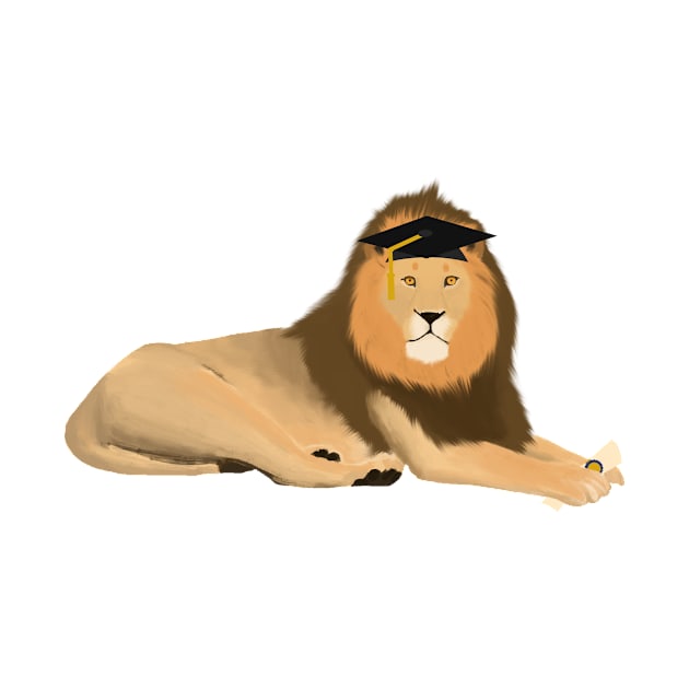 Graduation Lion by College Mascot Designs