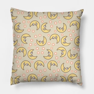 Smiling moons pattern Pillow