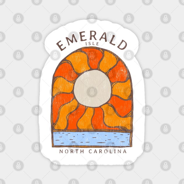 Emerald Isle, NC Summertime Vacationing Burning Sun Magnet by Contentarama