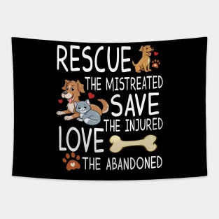 Animal Rights Cruelty Awareness, Cat Dog Rescue, Animal Lover Tapestry