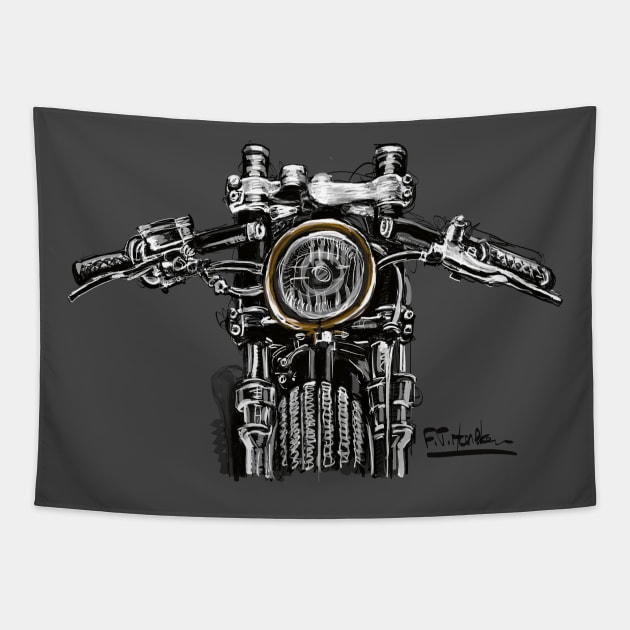 Cafe Racer Head light Tapestry by Francohanekom