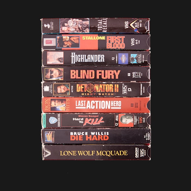 Ultimate Action VHS Movies T-Shirt by Ultimate Action Movie Club