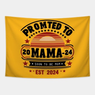 Promoted To Mama Est 2024 - pregnancy announcement New Mommy Tapestry