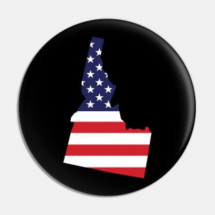 Idaho State Shape Flag Background Pin