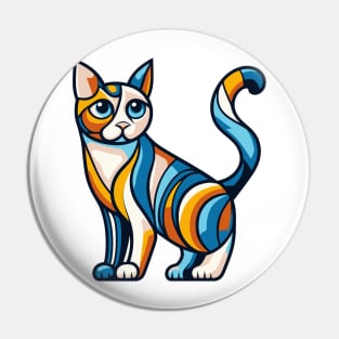 Pop art cat illustration. cubism cat illustration Pin