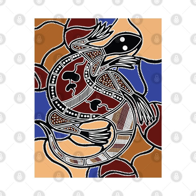 Aboriginal Art - Goanna (Lizzard) Dreaming Small by hogartharts