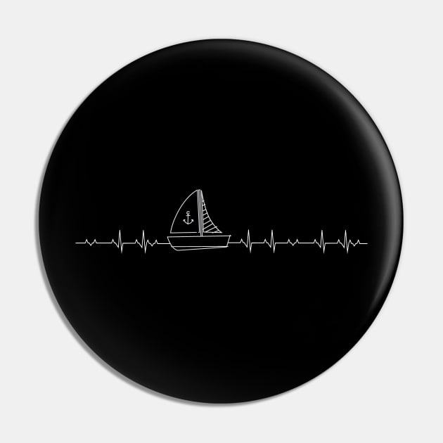 Sailing heartbeat Pin by captainmood