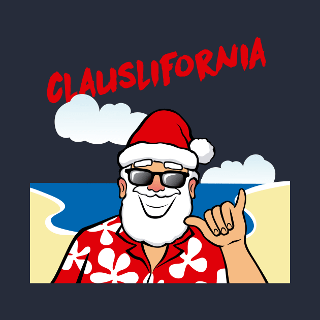 California Hipster Surfer Beach Santa Gift for Daddy T-Shirt by geekandgamerstore