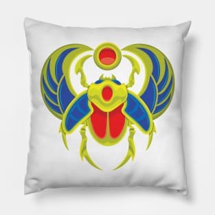 Golden Ancient Egyptian Scarab Beetle Pillow