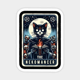 The Nekomancer Funny Necromancer Cat Fantasy Tarot Card Pun Magnet