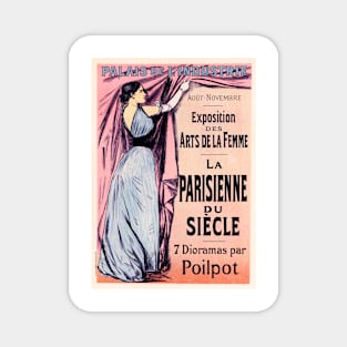 PARIS WOMAN ART EXHIBITION OF THE CENTURY Vintage French Advertisement Magnet