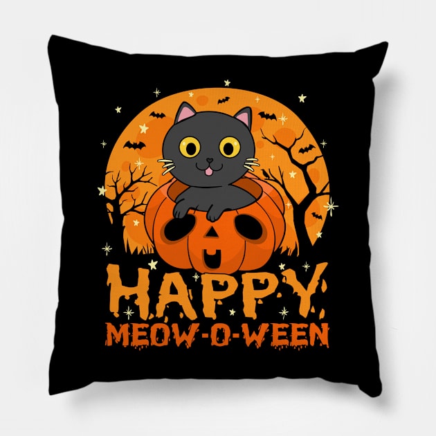Happy Meoween Pillow by MZeeDesigns