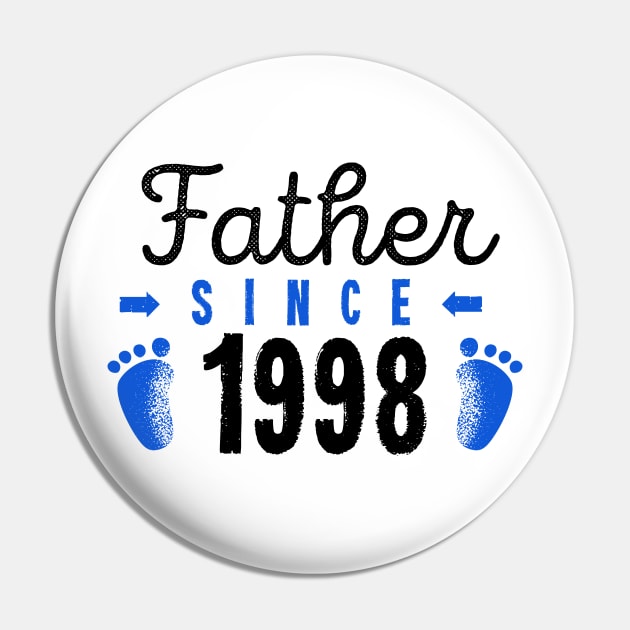 Father Since 1998 Best Dad Ever Happy Fathers Day Pin by rjstyle7