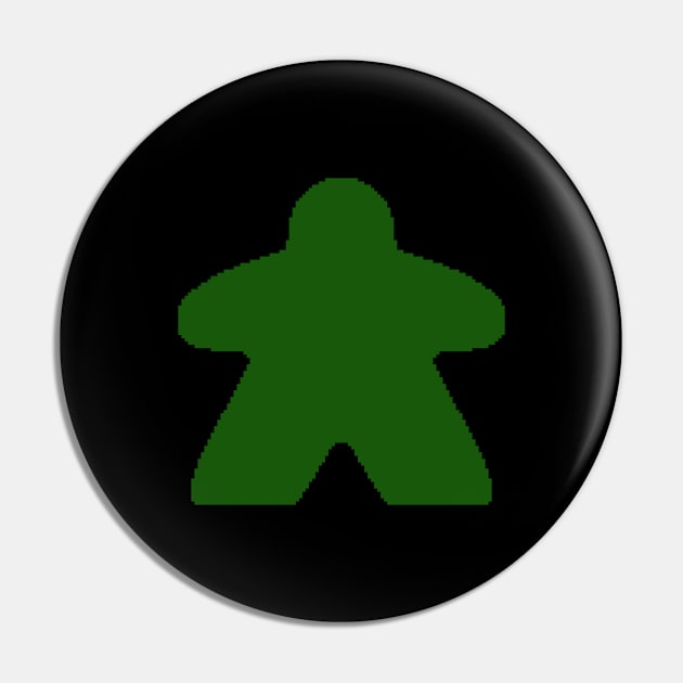 Green Pixelated Meeple Pin by pookiemccool