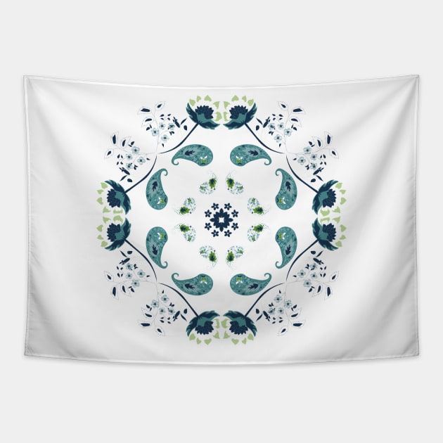 Paisley flower design Tapestry by SweetCoolVibes