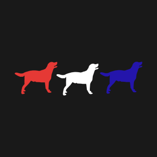 Red, White & Blue Happy Lab Design T-Shirt