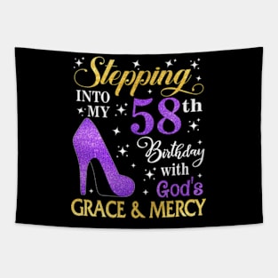 Stepping Into My 58th Birthday With God's Grace & Mercy Bday Tapestry