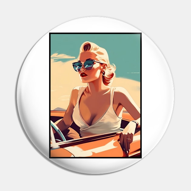 Retro Woman Driving Pin by Anthony88