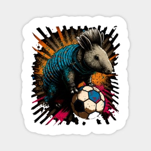 Armadillo Sports Player Soccer Futball Football - Graphiti Art Graphic Trendy Holiday Gift Magnet