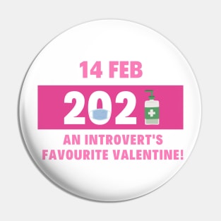 Valentine's Day 2021 Introvert Social Distance Pin