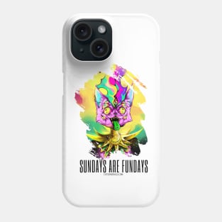 Techno cat - Sundays are Fundays - Catsondrugs.com - rave, edm, festival, techno, trippy, music, 90s rave, psychedelic, party, trance, rave music, rave krispies, rave flyer Phone Case