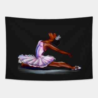 African American  ballerina -#005 - brown skin ballerina in lavender purple tutu Tapestry