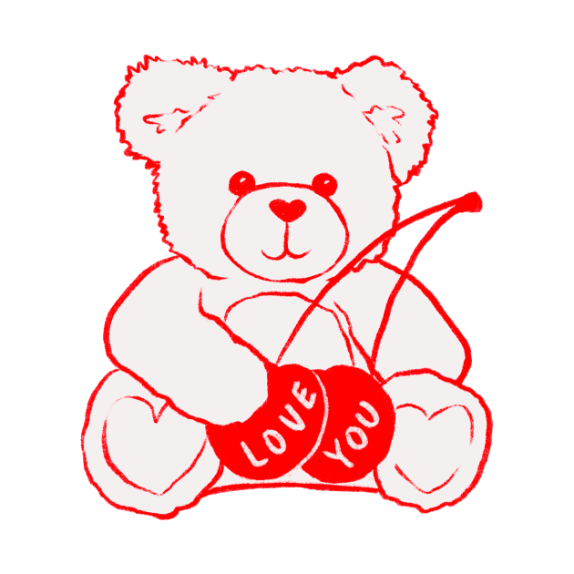 Cherry Valentines Teddy Bear by minimango