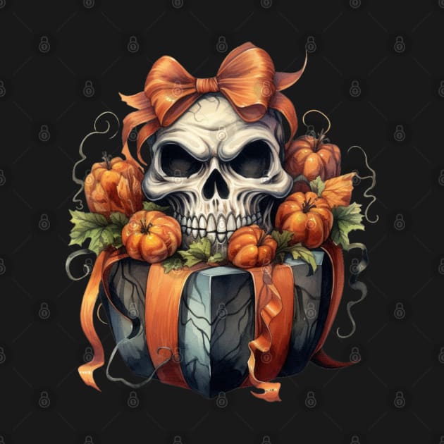 Halloween Skull gift Pumpkin by LaartStudio