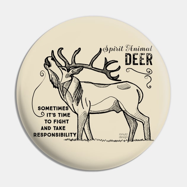 Spirit animal - Deer - black Pin by mnutz
