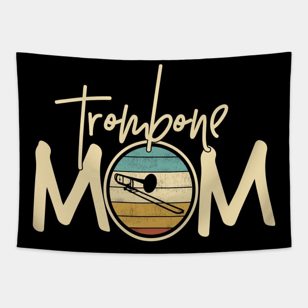 Marching Band - Funny Retro Trombone Mom Gift Tapestry by DnB