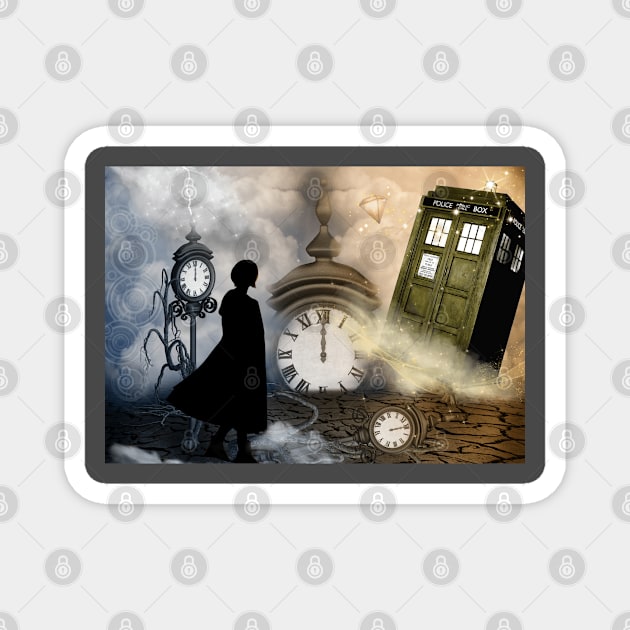 Wibbly Wobbly Time Machine Magnet by AlisiaArt