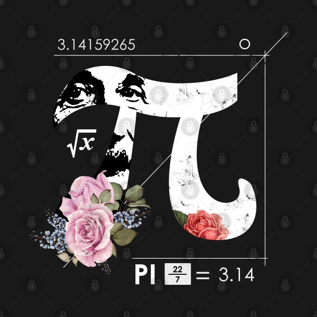 Einstein and flower Pi day symbols by Giraroad