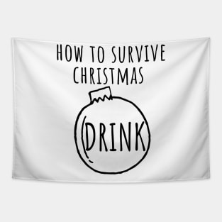 Christmas Humor. Rude, Offensive, Inappropriate Christmas Design. How To Survive Christmas Tapestry