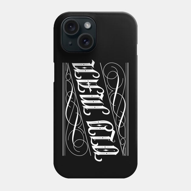 Old Man Gothic Script Tattoo Style Phone Case by Huhnerdieb Apparel