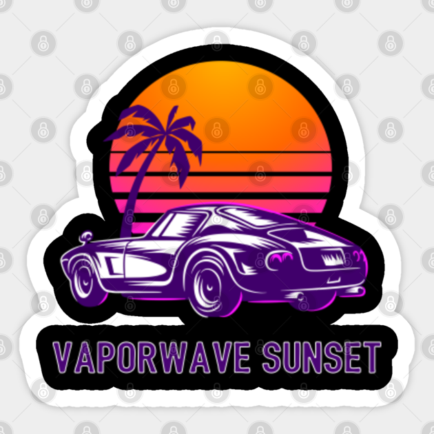Vaporwave Sunset Aesthetic 80s Synthwave Retrowave Vaporwave Sunset Sticker Teepublic Large collections of hd transparent vaporwave png images for free download. vaporwave sunset aesthetic 80s synthwave retrowave