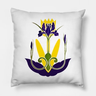 lilac art nouveau orchid Pillow