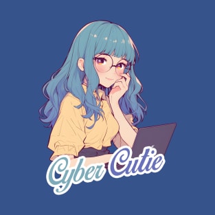 Cartoon girl with laptop T-Shirt