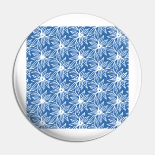 Jungle flowers - blue Pin