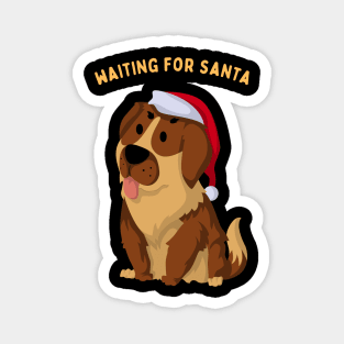 Waiting For Santa Cute Brown Dog Magnet