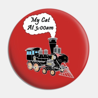 Speeding Train Hyper Black Cat at 3:00am Pin