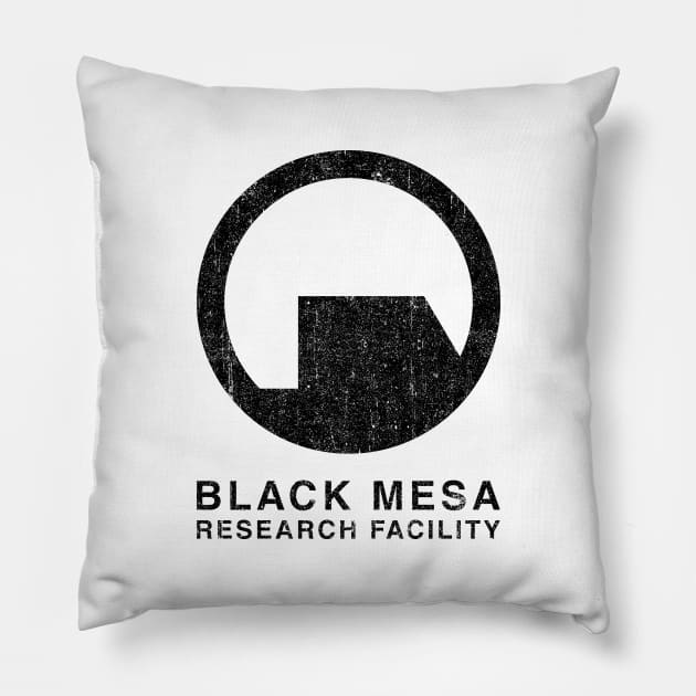 Black Mesa Research Facility (Chest Pocket) Variant Pillow by huckblade